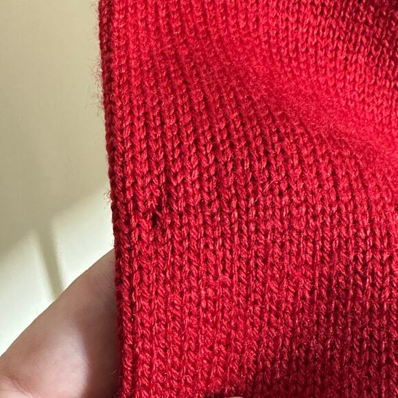 Karen Scott Polar Bear Snowflake Christmas Red Sweater Sz L - Picture 9 of 9